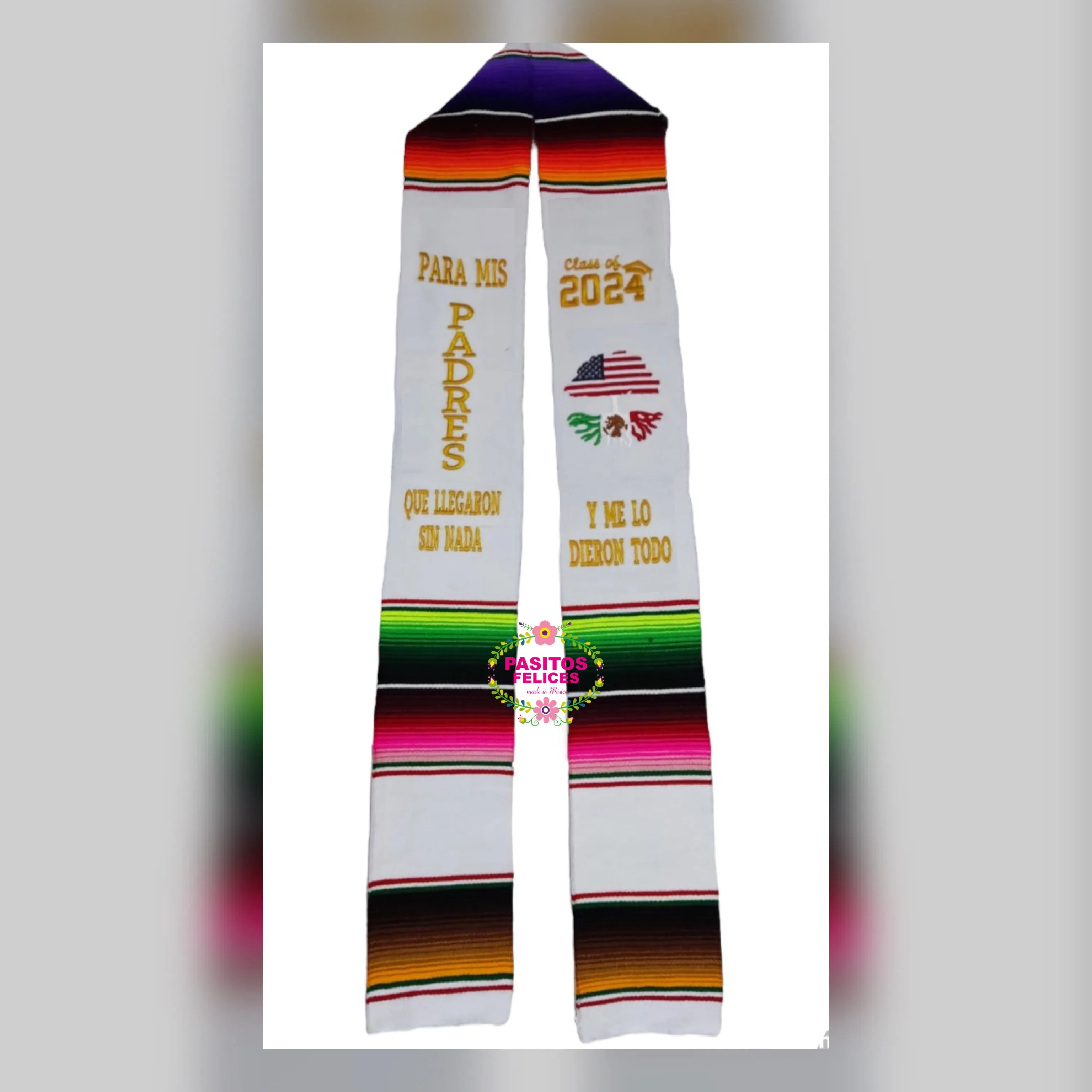 Llegaron sin nada - White graduation stole IN STOCK