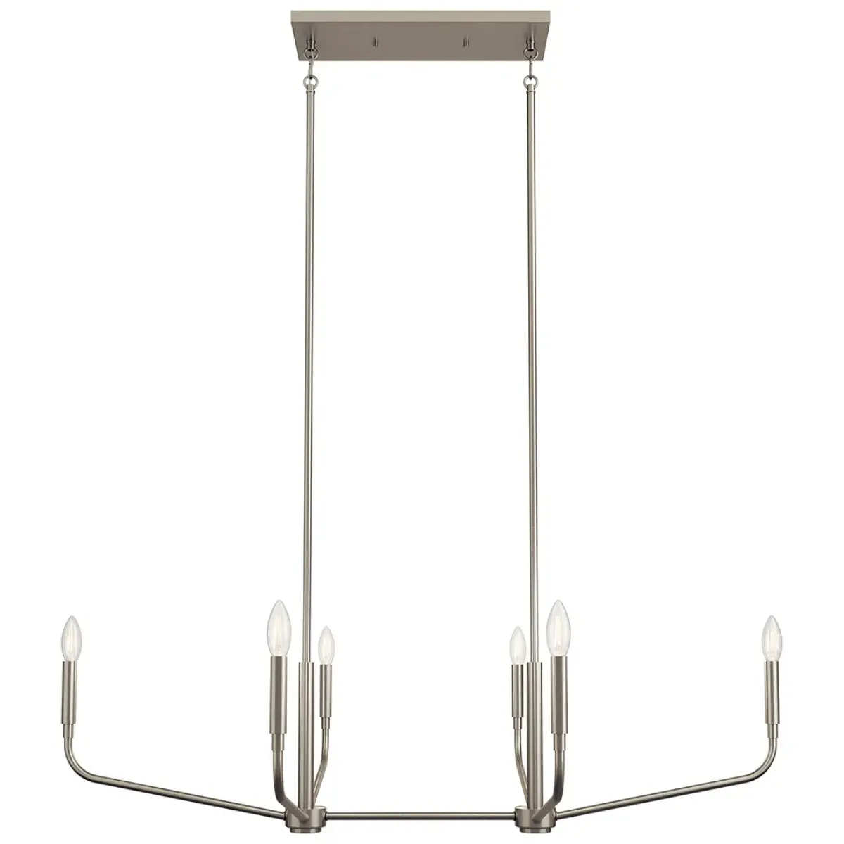 Madden 45" 6-Light Linear Chandelier, Brushed Nickel Finish