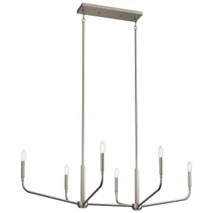 Madden 45" 6-Light Linear Chandelier, Brushed Nickel Finish