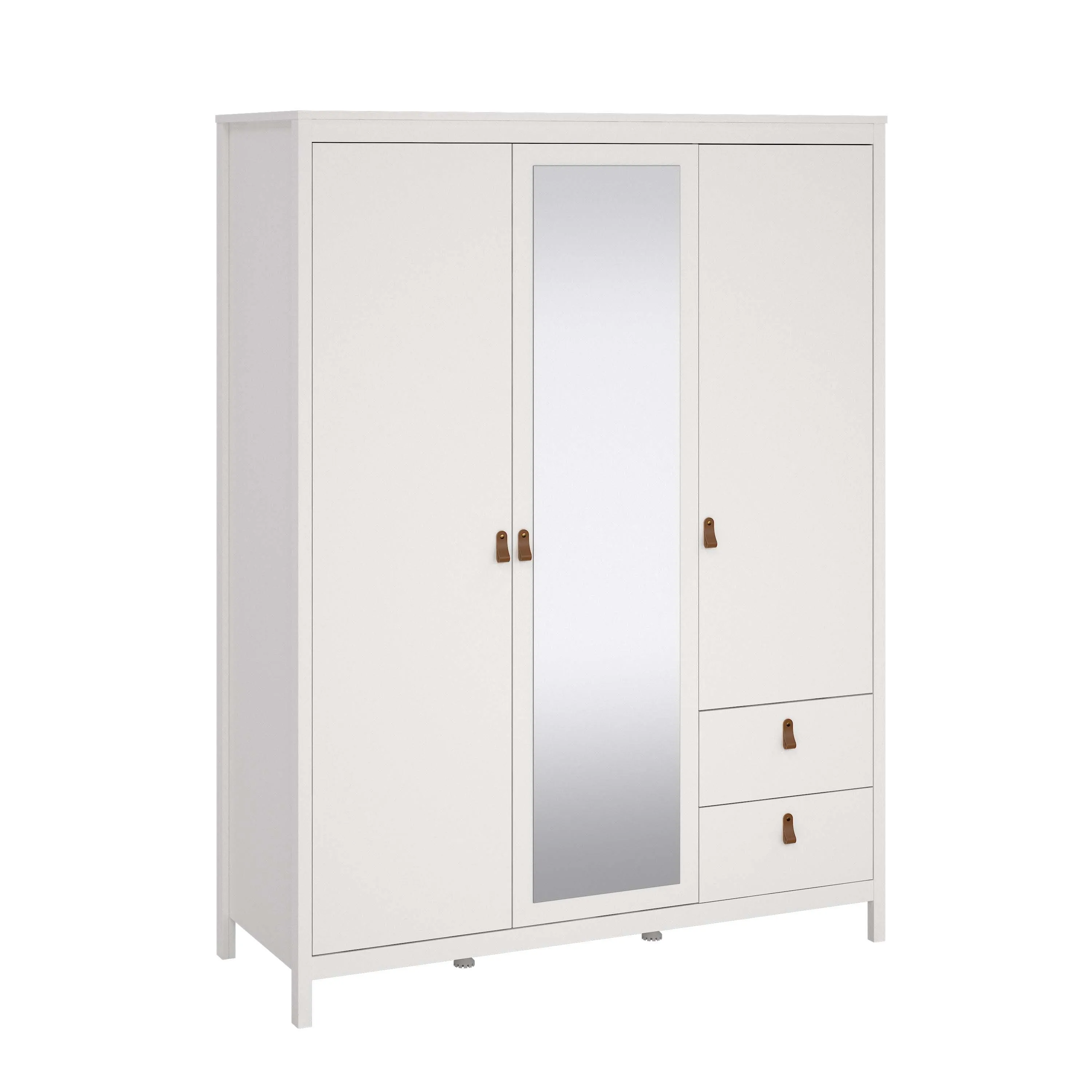 Madrid Wardrobe with 2 plain doors 1 mirror door and 2 drawers - White