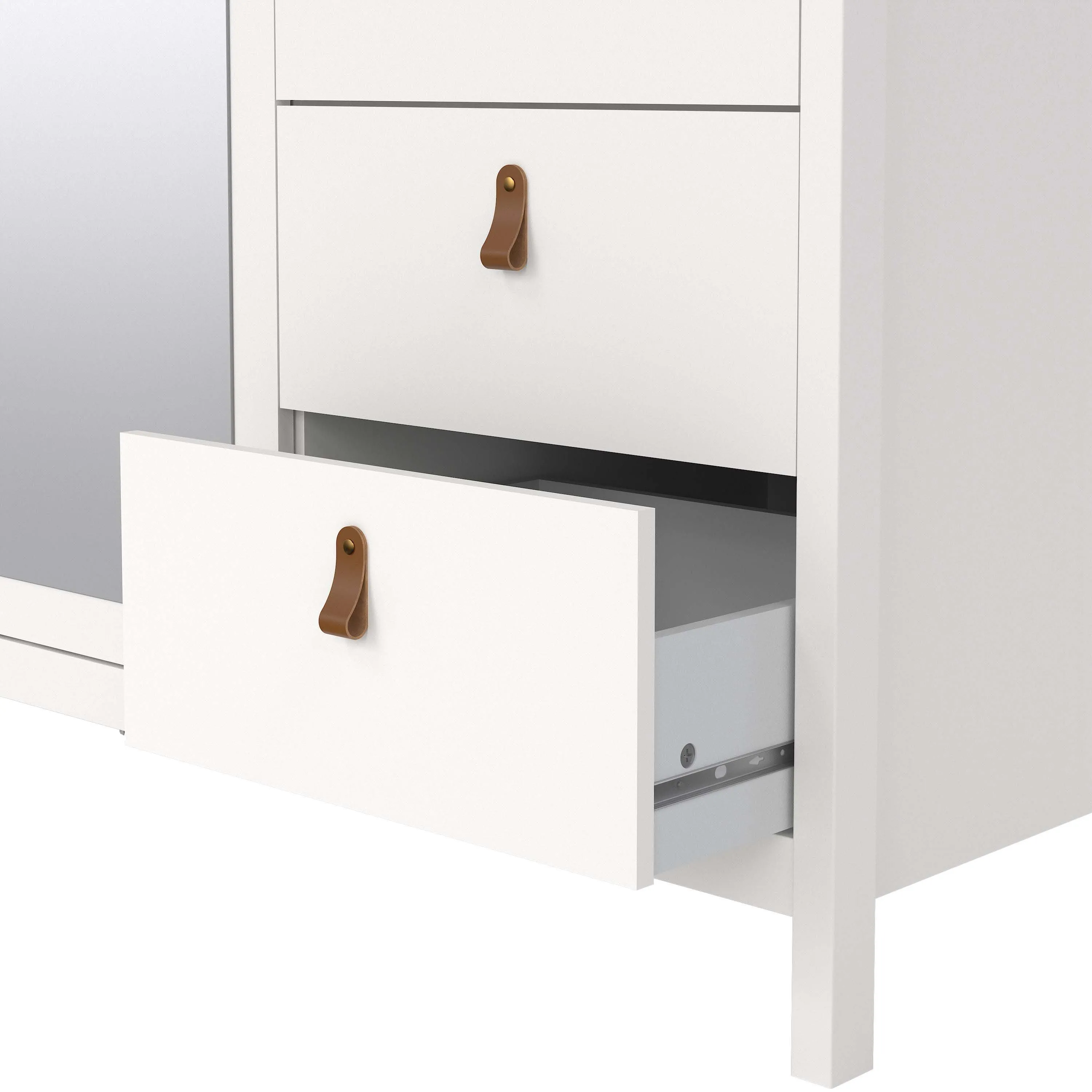 Madrid Wardrobe with 2 plain doors 1 mirror door and 2 drawers - White