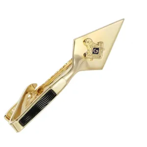 Master Mason Blue Lodge Tie Clip - Gold Trowel Design