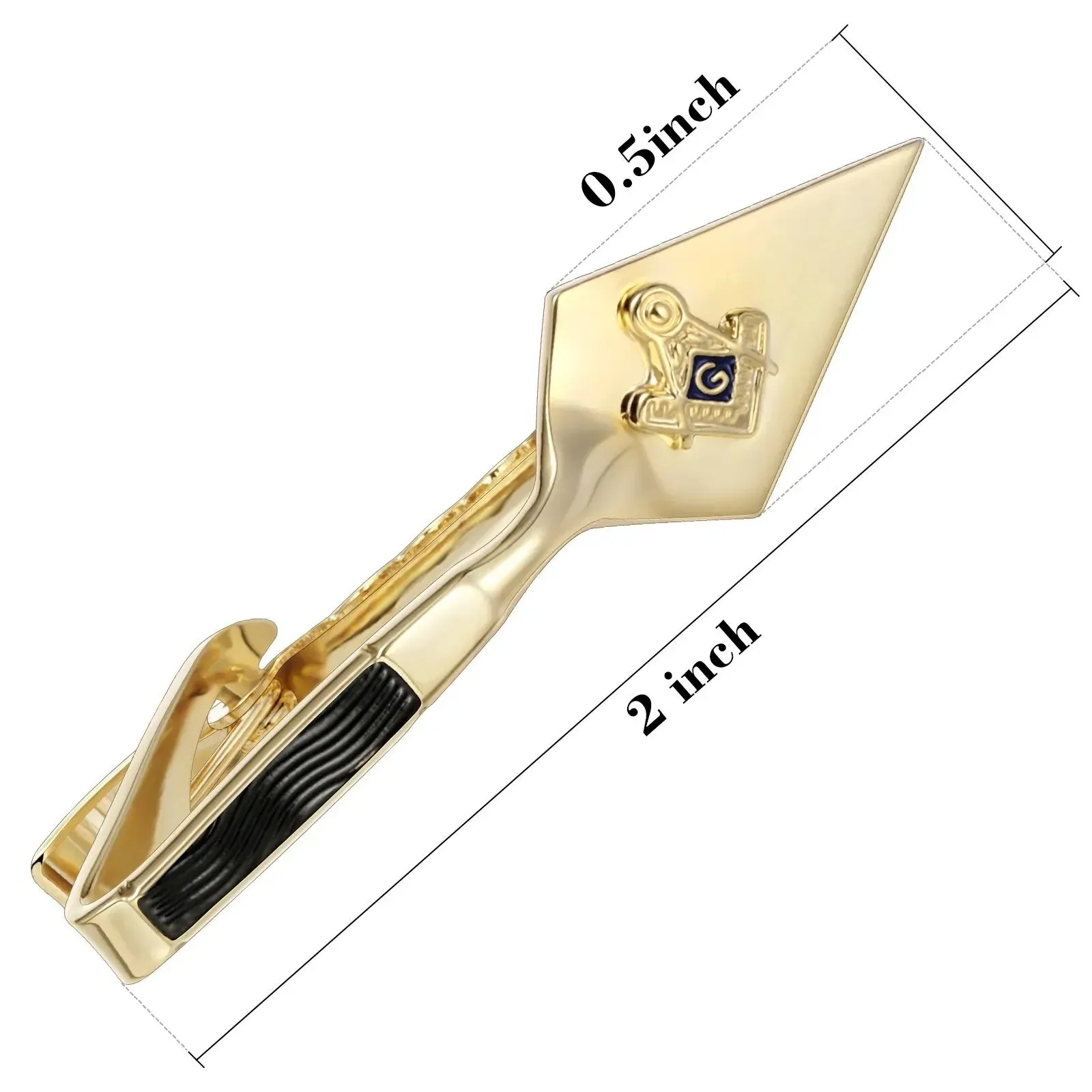 Master Mason Blue Lodge Tie Clip - Gold Trowel Design