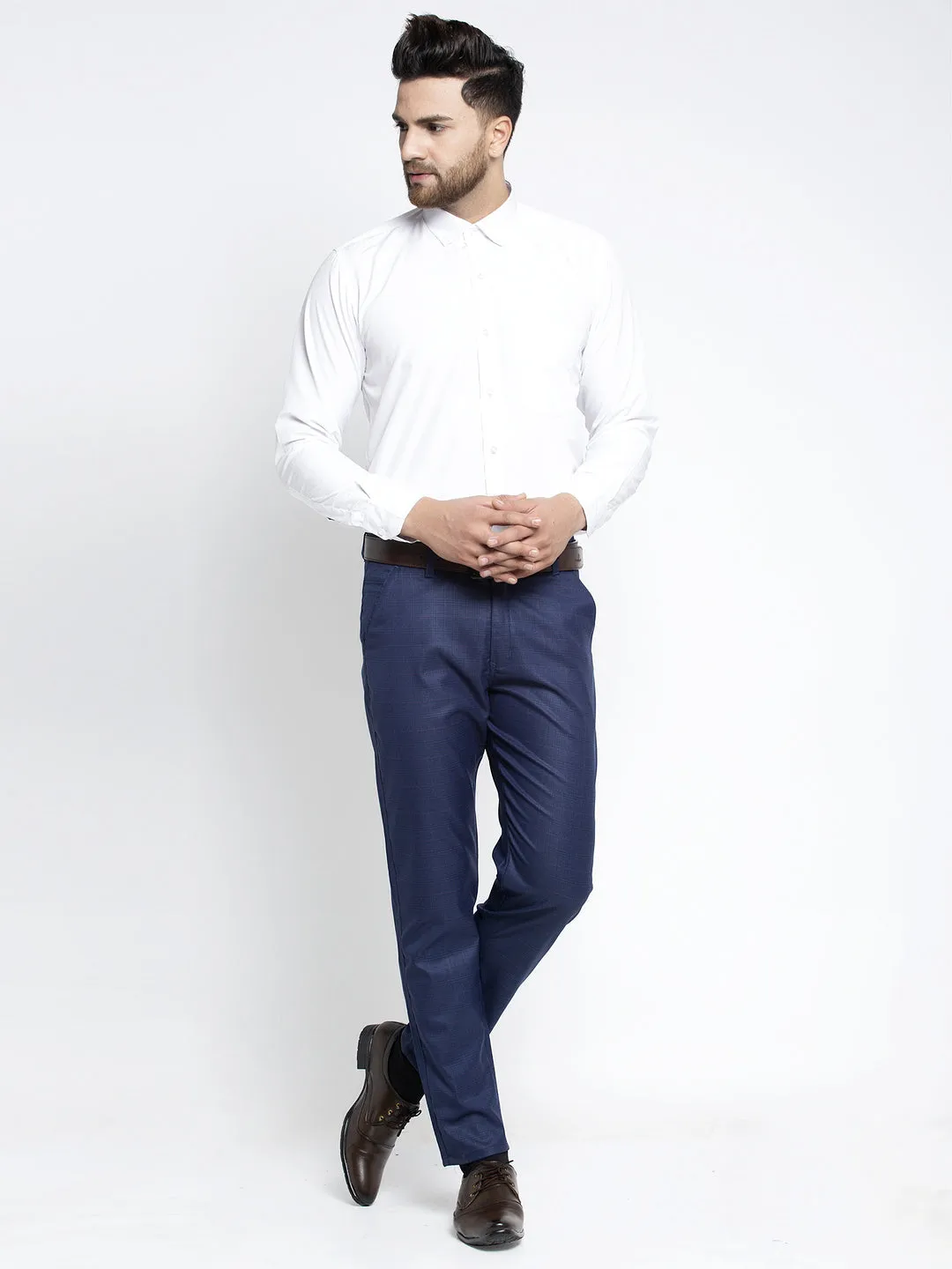 Men's Blue Formal Trousers ( FGP 262Blue ) - Jainish