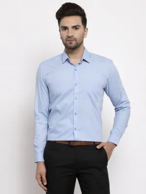 Men's Cotton Solid Firozi Blue Formal Shirt's ( SF 361Firozi ) - Jainish