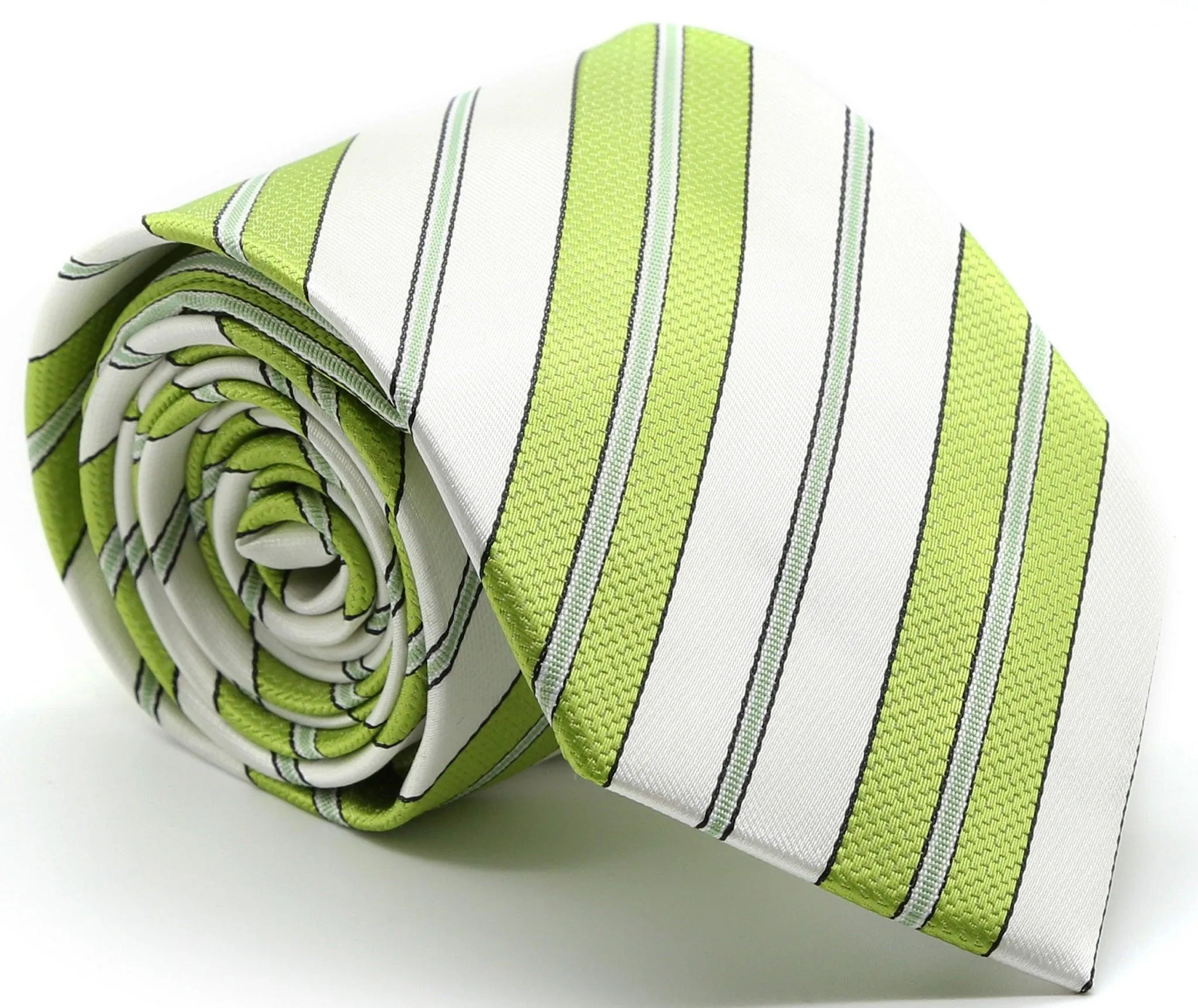 Mens Dads Classic Striped Pattern Business Casual Necktie & Hanky Set F