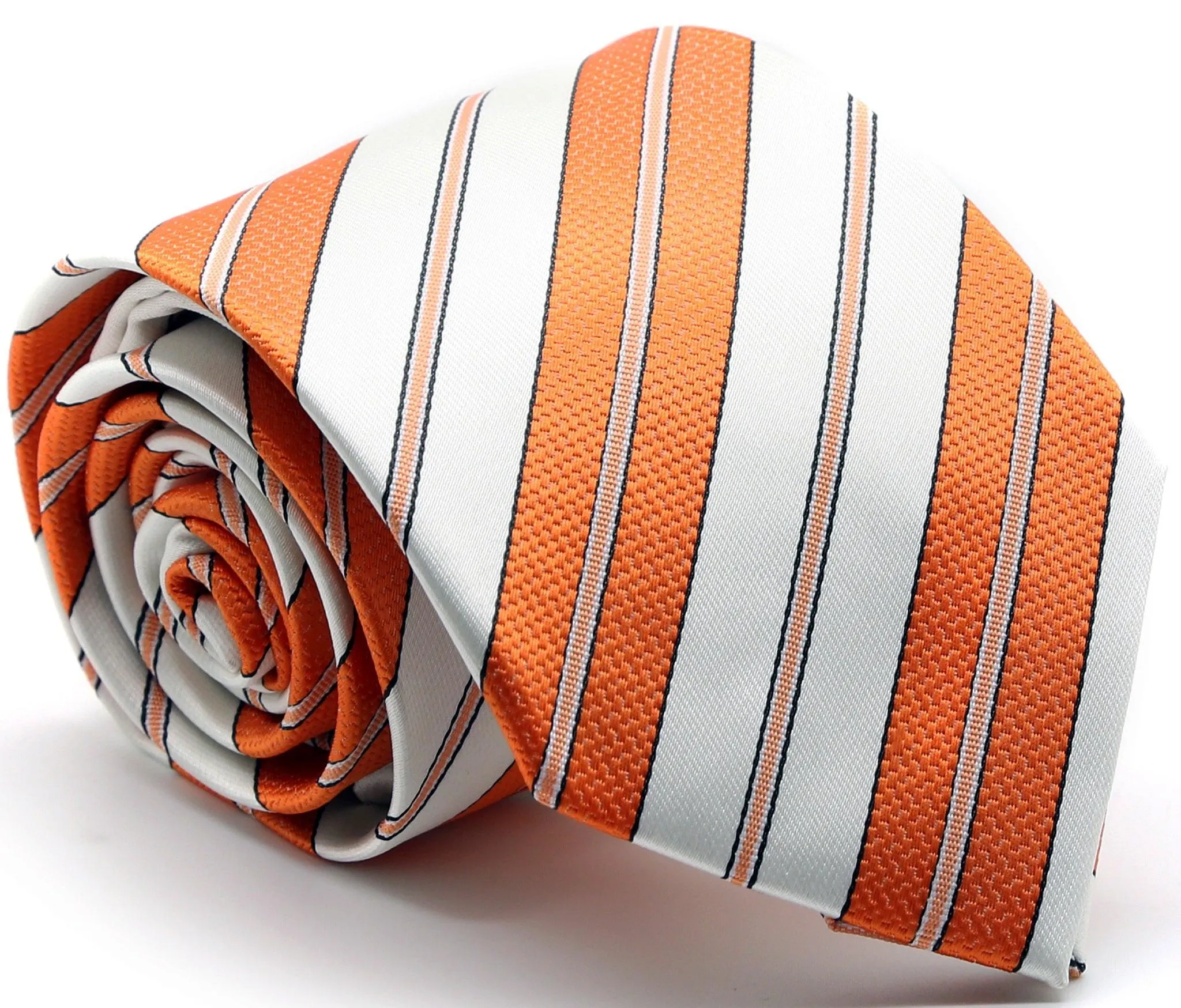 Mens Dads Classic Striped Pattern Business Casual Necktie & Hanky Set F