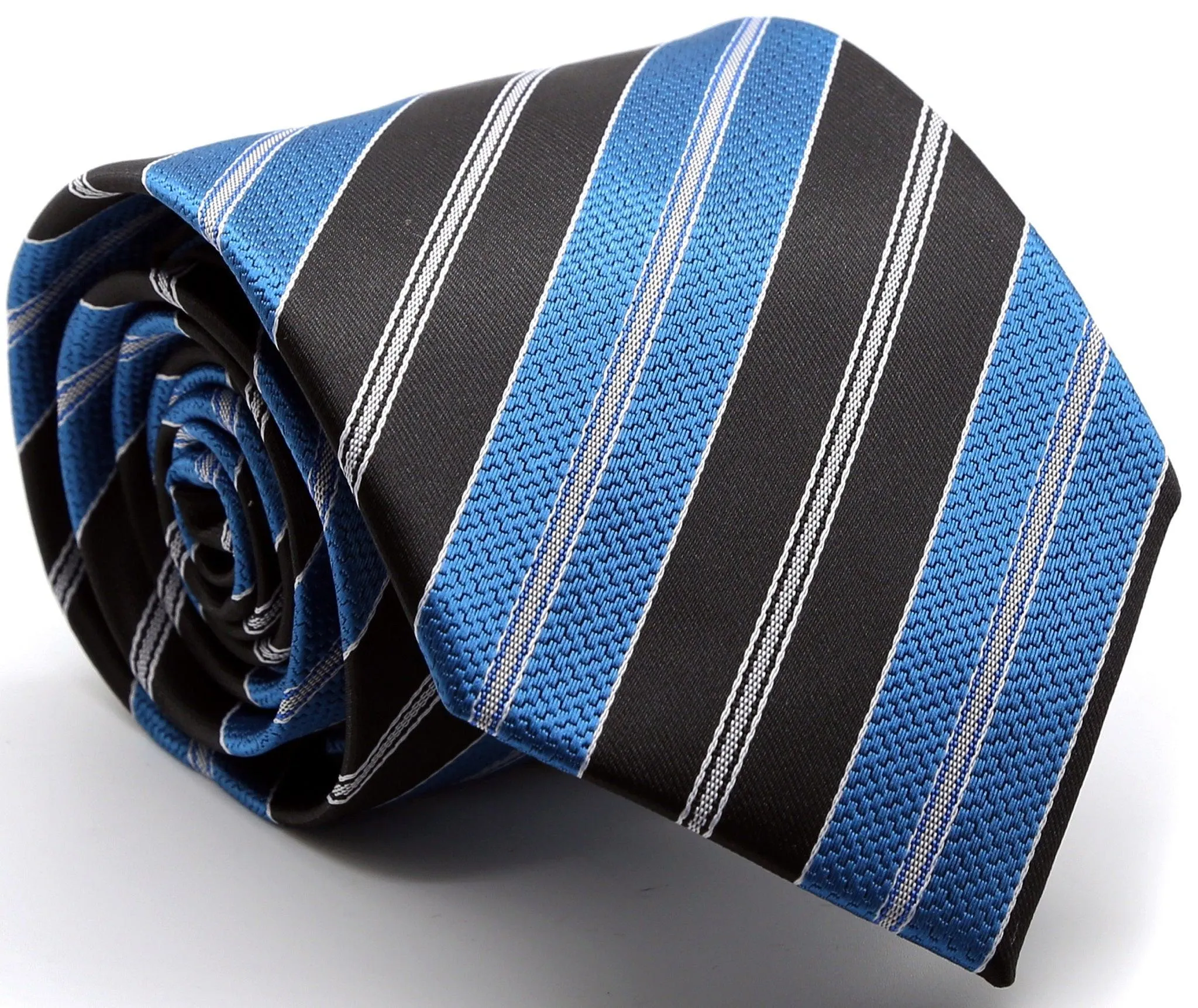 Mens Dads Classic Striped Pattern Business Casual Necktie & Hanky Set F