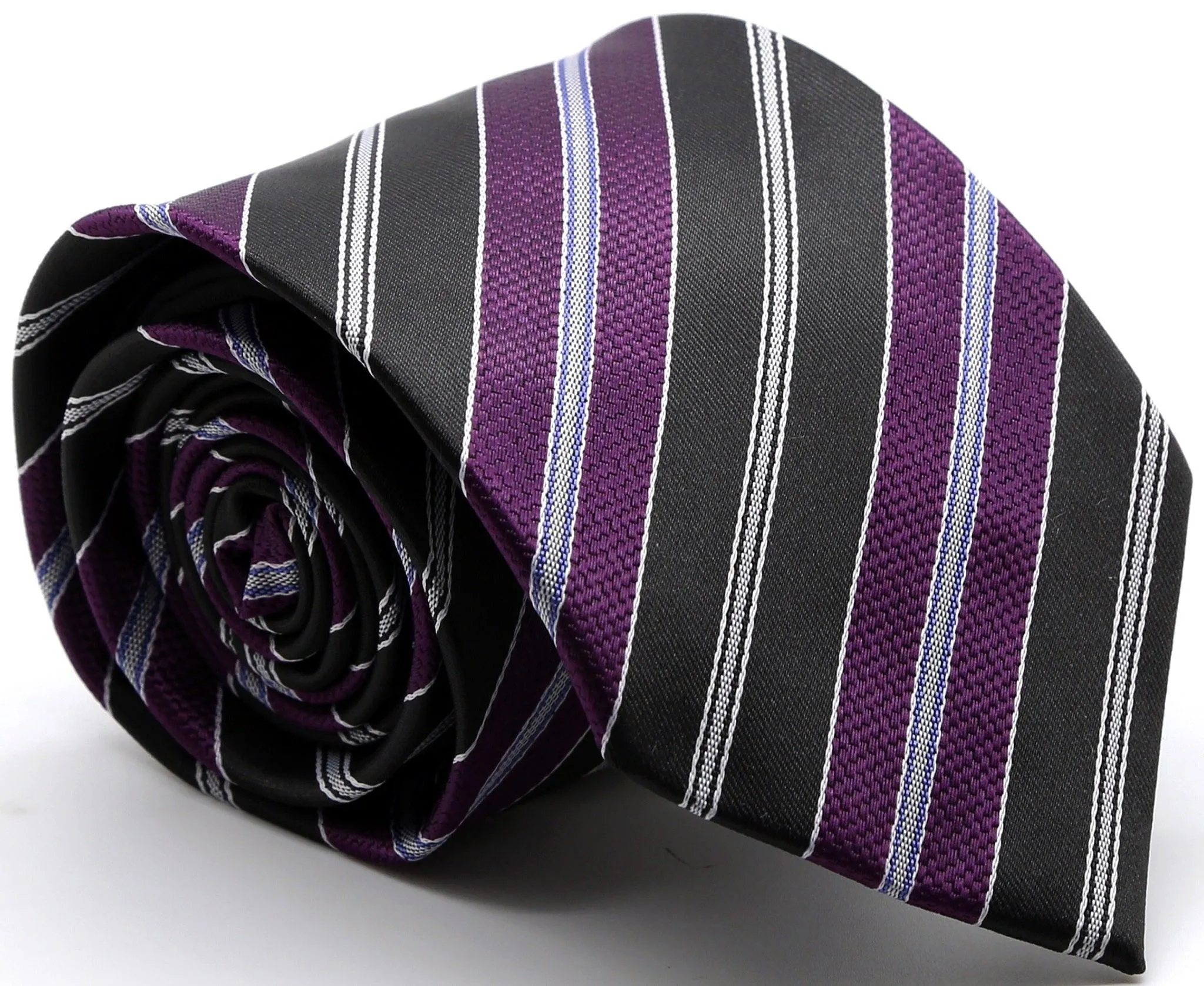 Mens Dads Classic Striped Pattern Business Casual Necktie & Hanky Set F