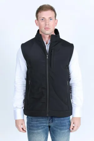 Mens SoftShell Concealed Carry Water-Resistant Vest - Black