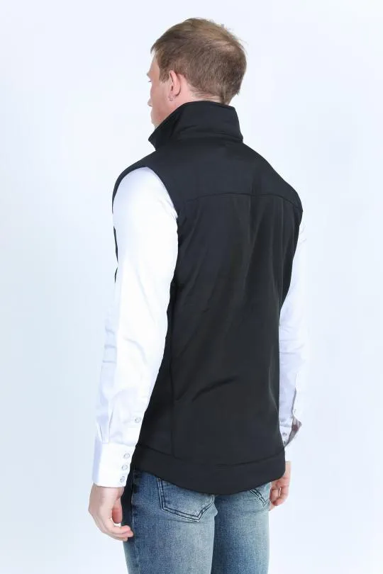 Mens SoftShell Concealed Carry Water-Resistant Vest - Black