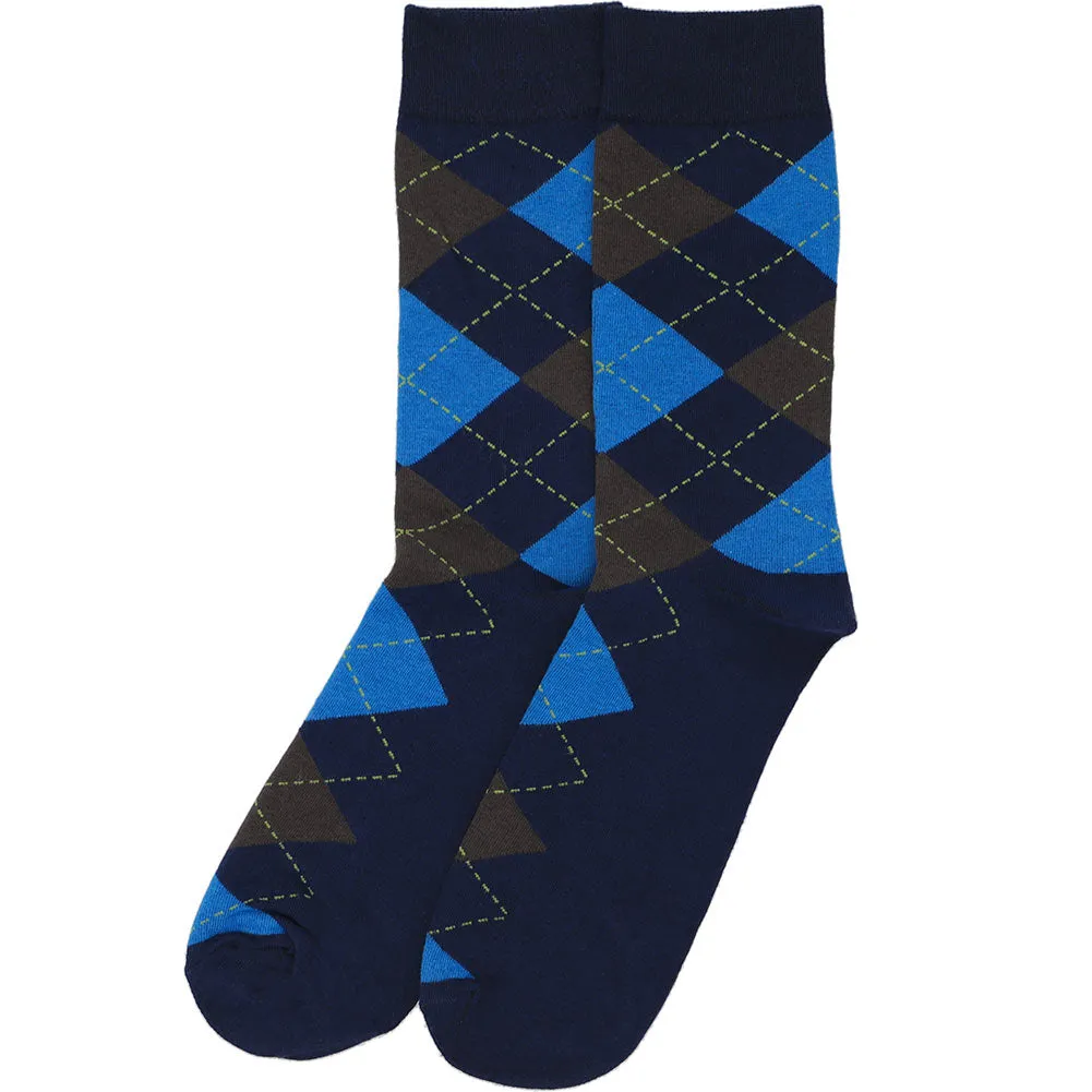 Men's Twilight Blue and Graphite Gray Argyle Socks