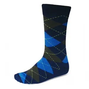 Men's Twilight Blue and Graphite Gray Argyle Socks