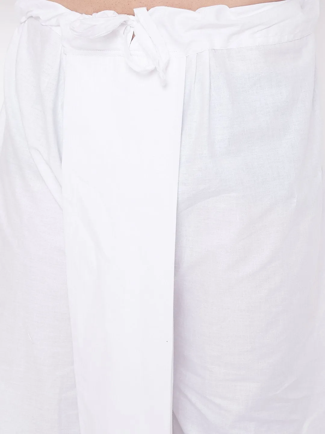 Men's White Traditional Dhoti - Vastramay