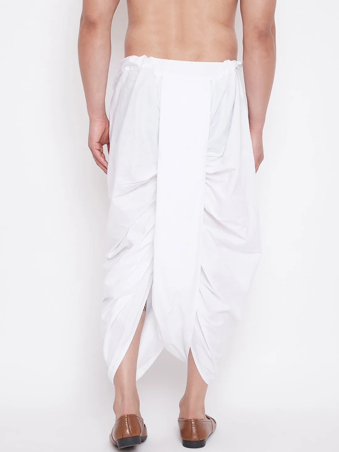 Men's White Traditional Dhoti - Vastramay