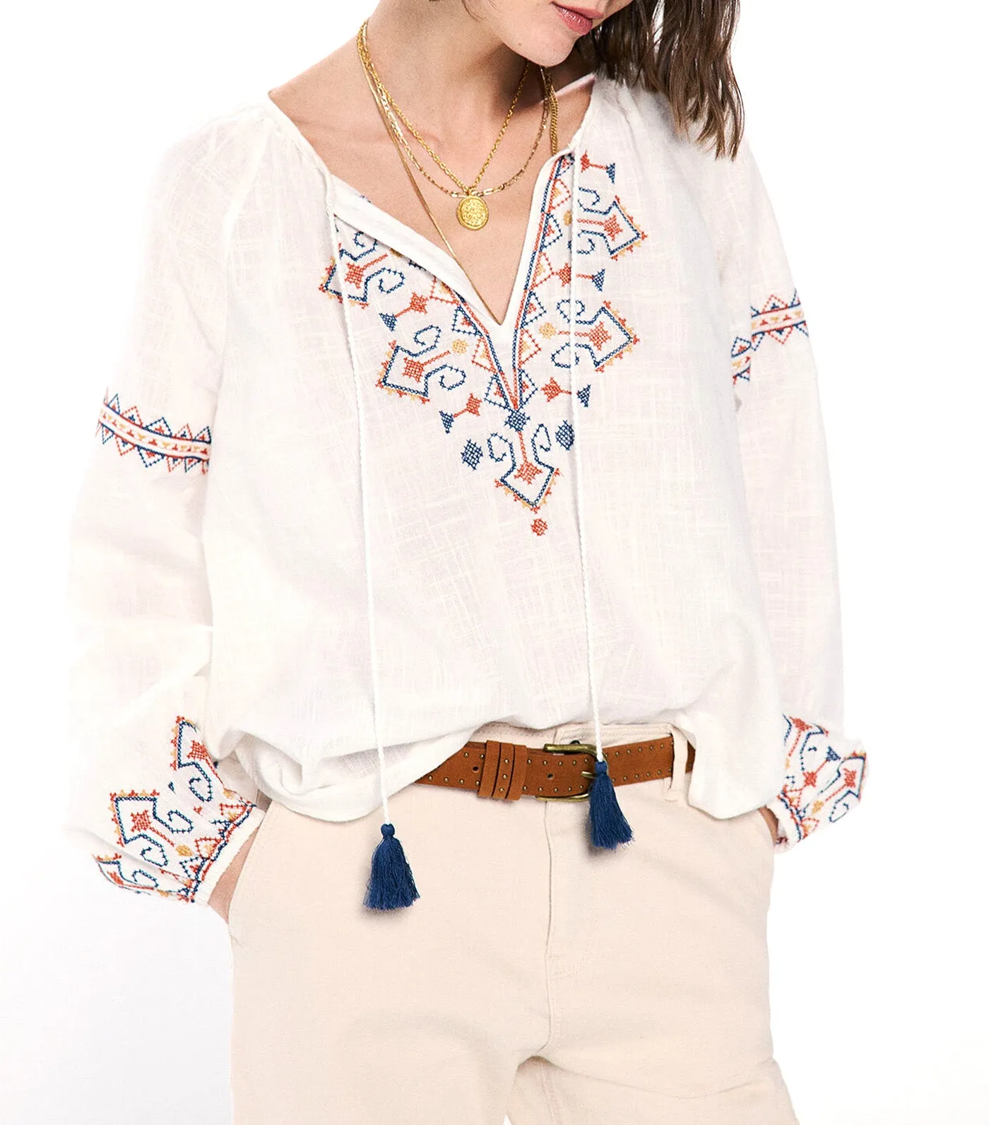 Multicolored Embroidered Blouse