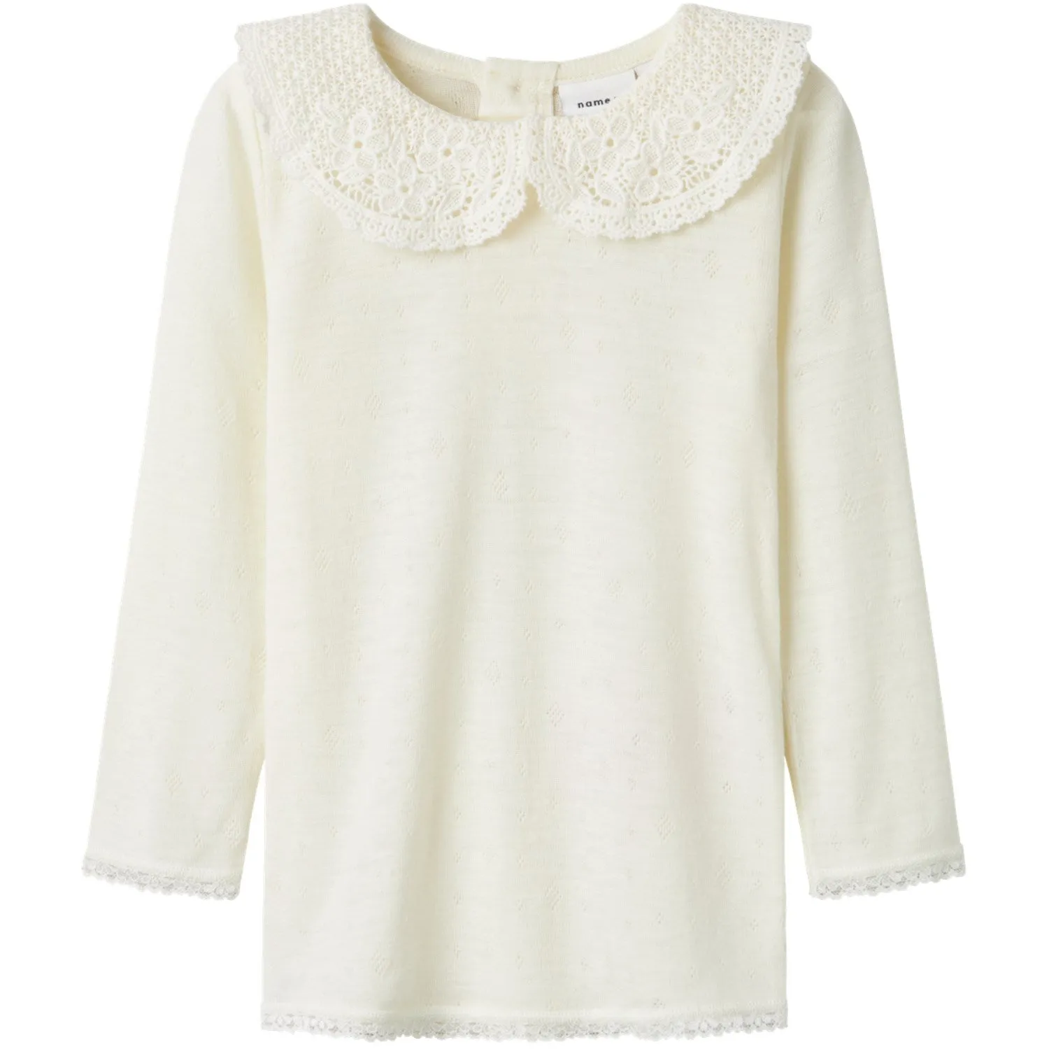 Name It Snow White Wang Wool Needle Blouse With Collar