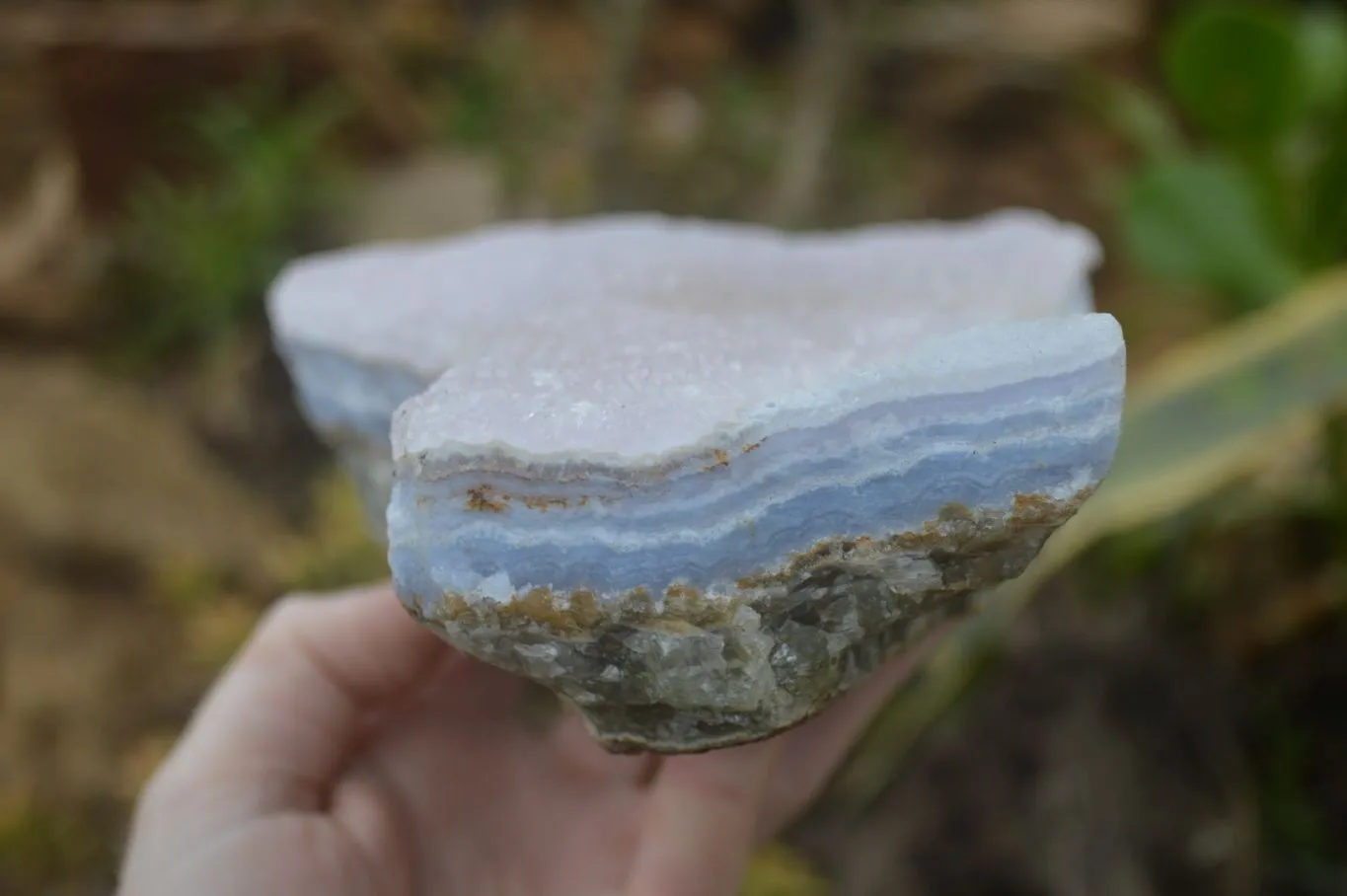 Natural Crystalline Blue Lace Agate Specimen x 1 From Namibia