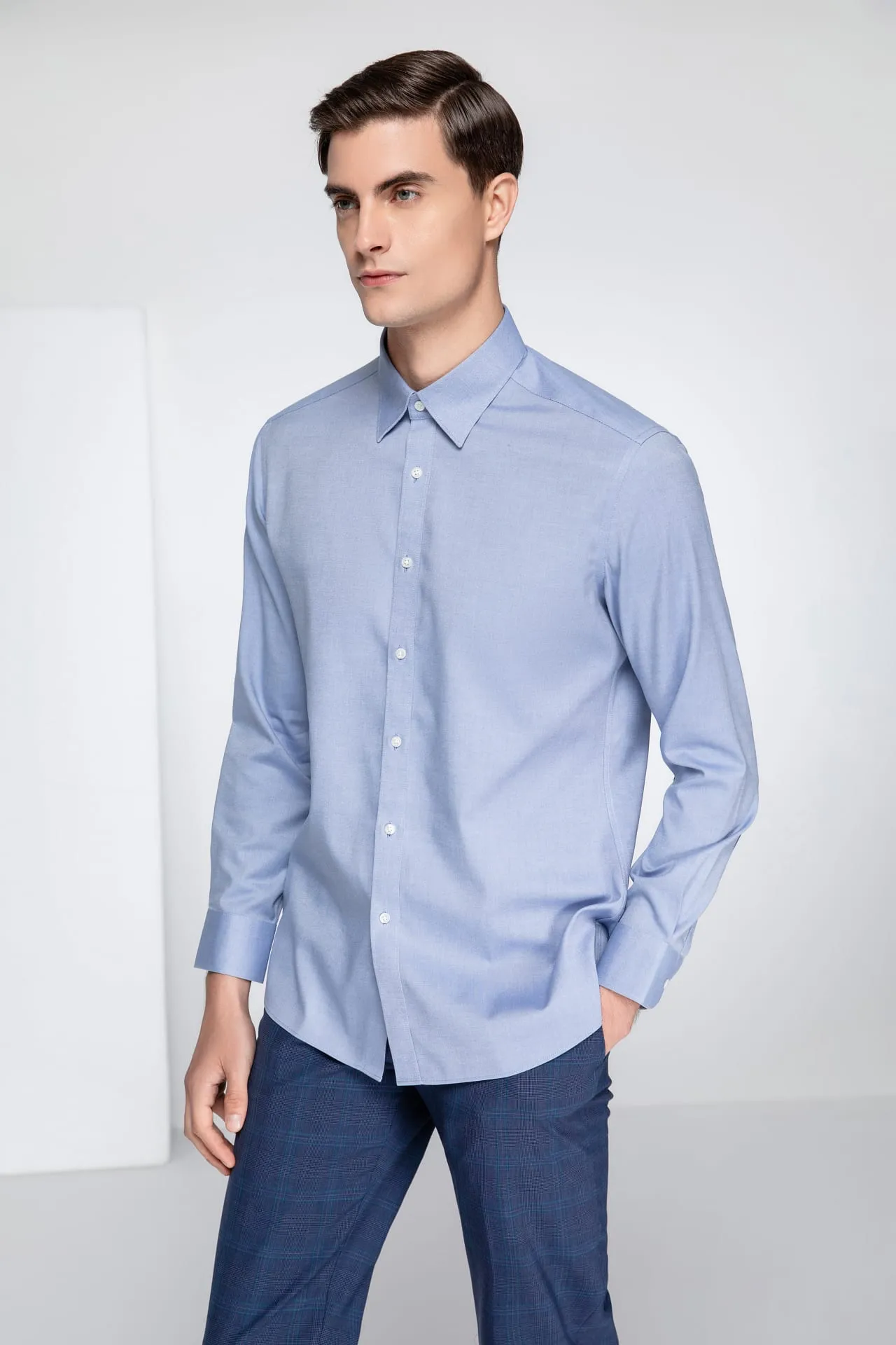 Non-Iron Cotton Stretch Smart Fit Oxford Shirt