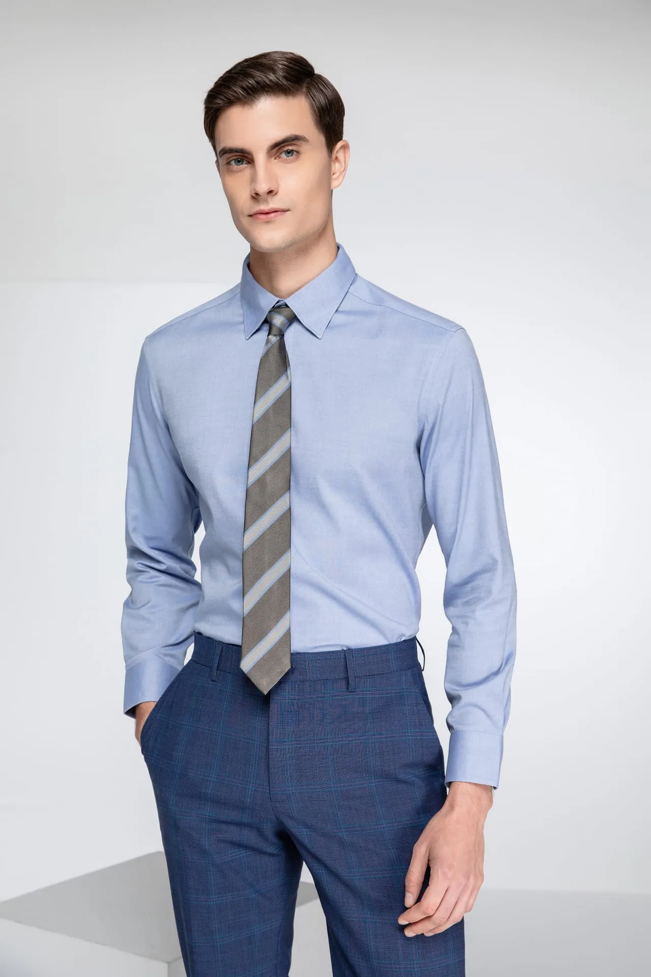 Non-Iron Cotton Stretch Smart Fit Oxford Shirt