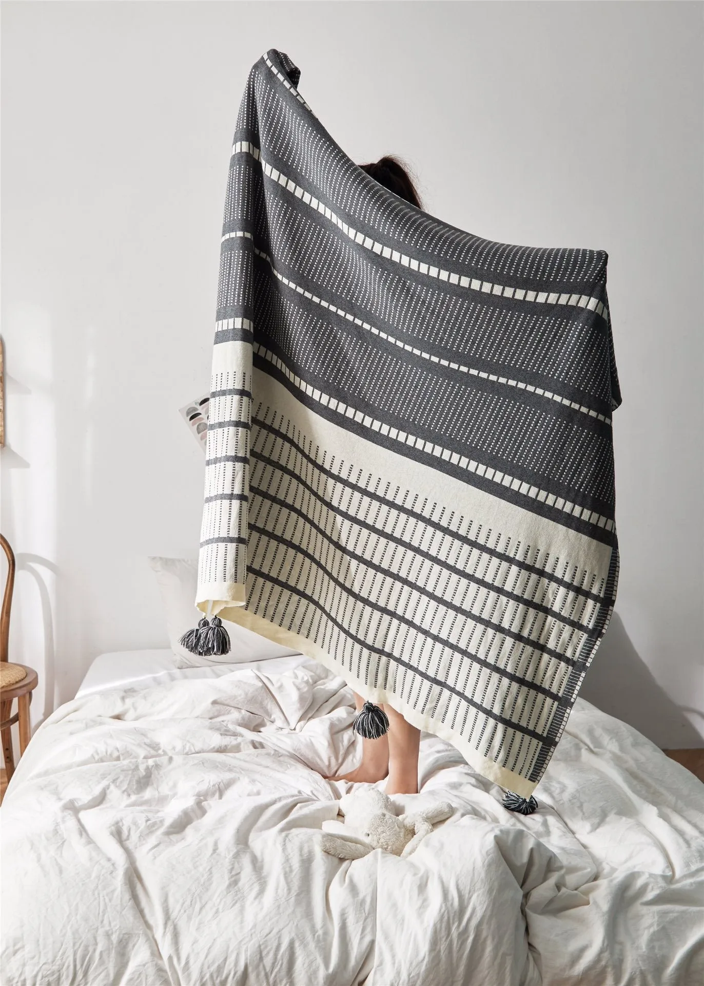 Nordic Cotton Wool Blanket Napping Blanket Cover Blanket