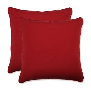 Outdoor/Indoor Pompeii Red 18.5-inch Throw Pillow (Set of 2)