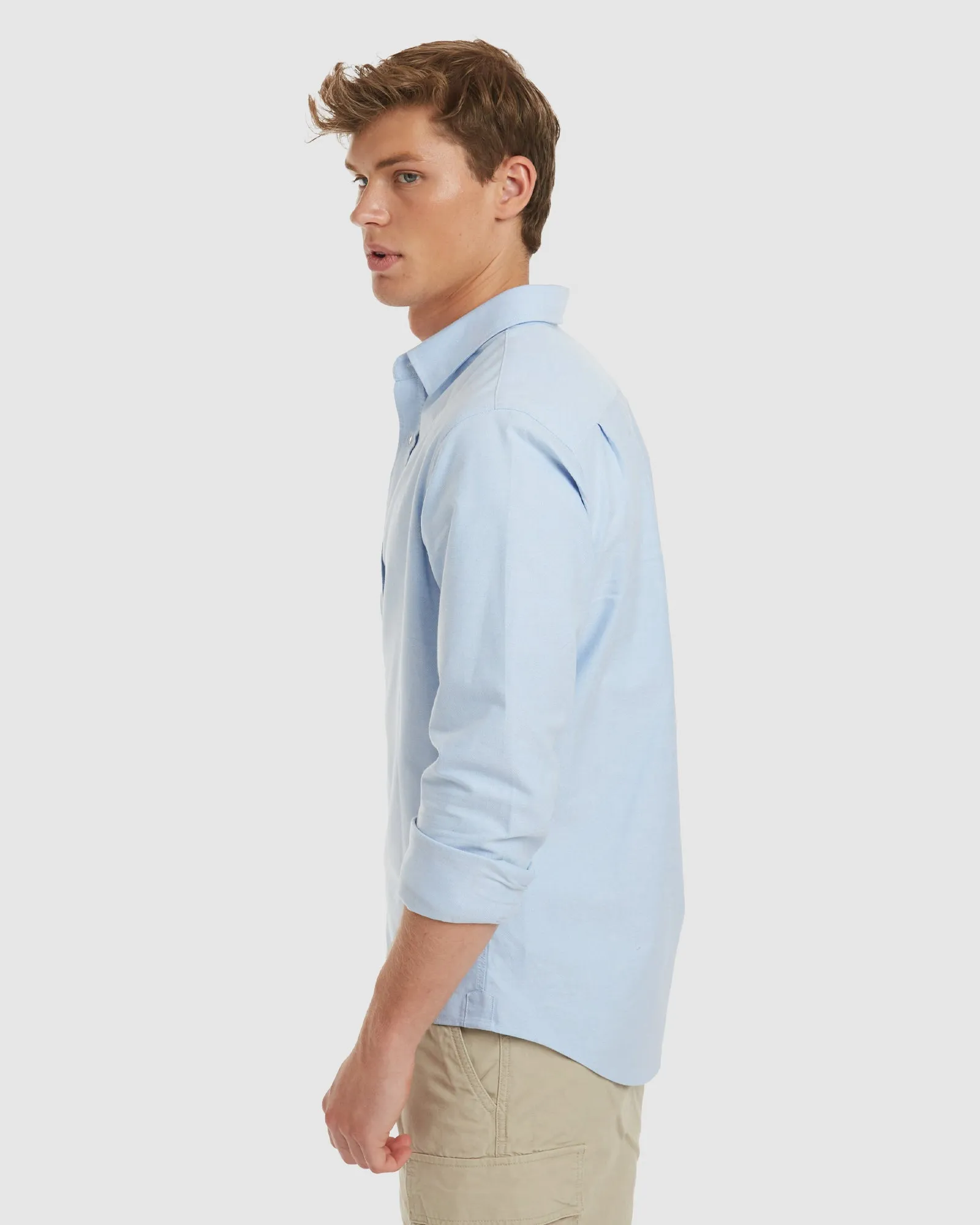 Oxford-Slim Blue Cotton Shirt