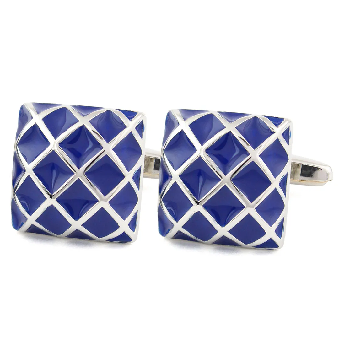 Peluche Enamel Play Blue Cufflinks