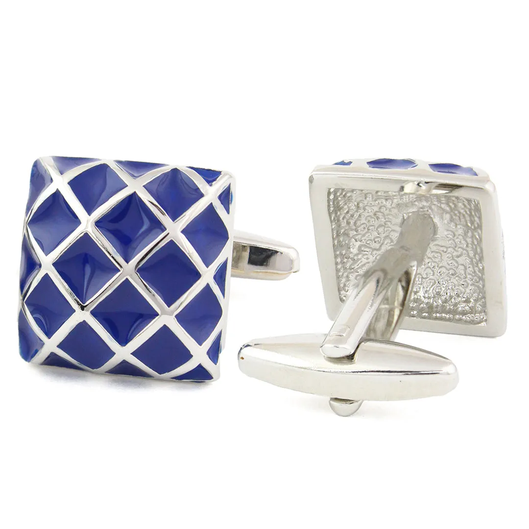 Peluche Enamel Play Blue Cufflinks