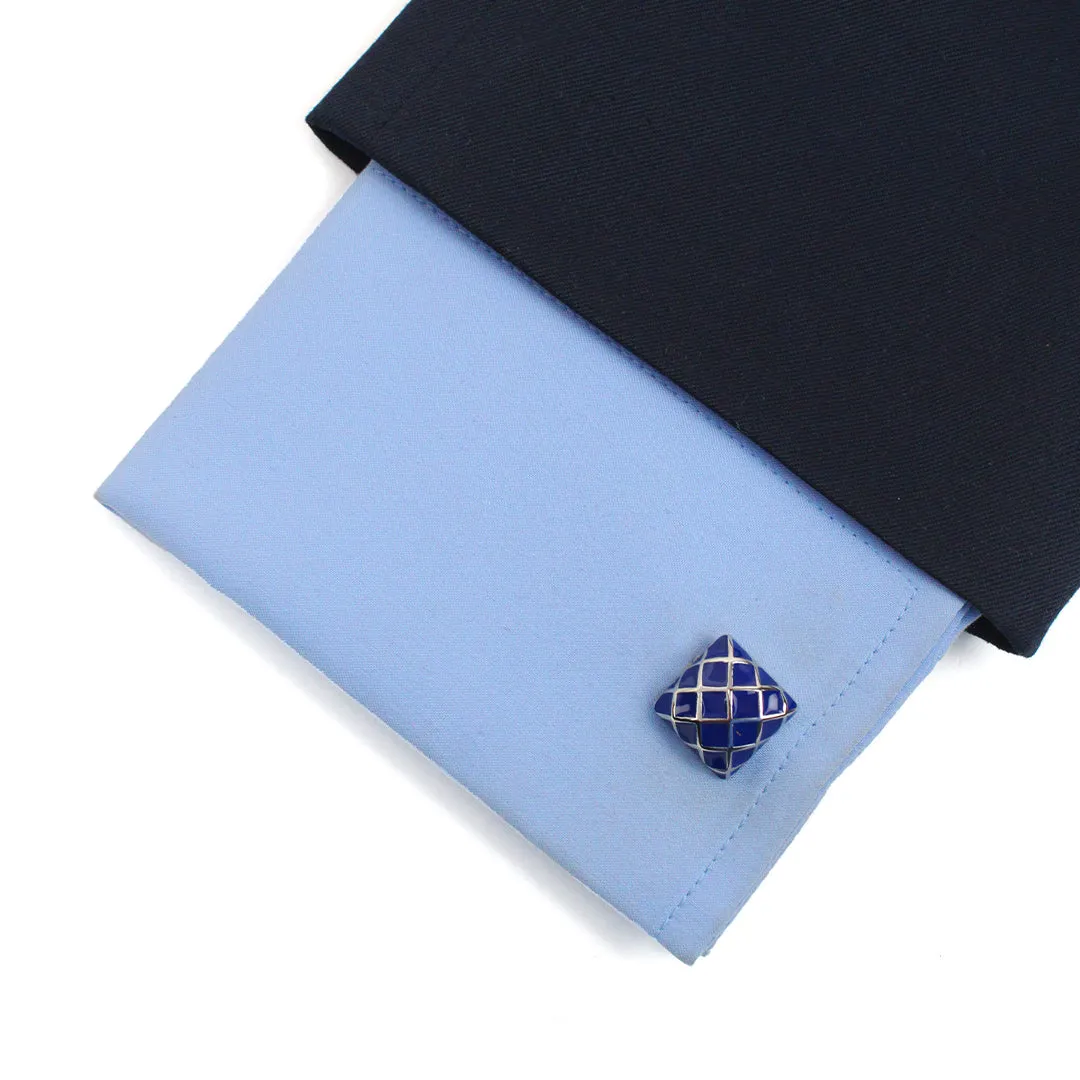 Peluche Enamel Play Blue Cufflinks