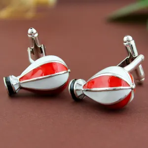 Peluche Hot Air Balloon Red and White Cufflinks