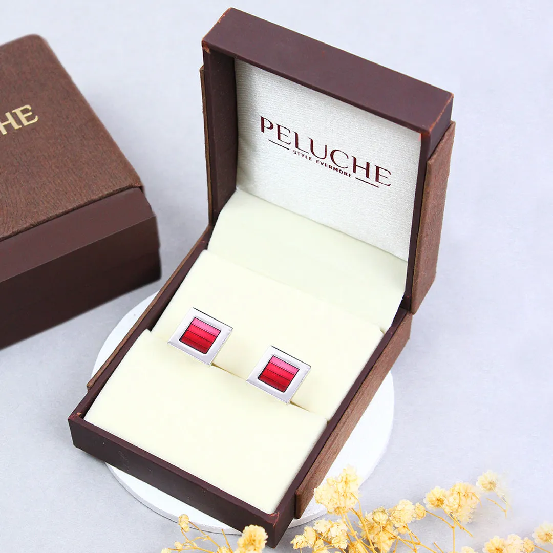 Peluche Metal Play Resin Art Cufflinks for Men