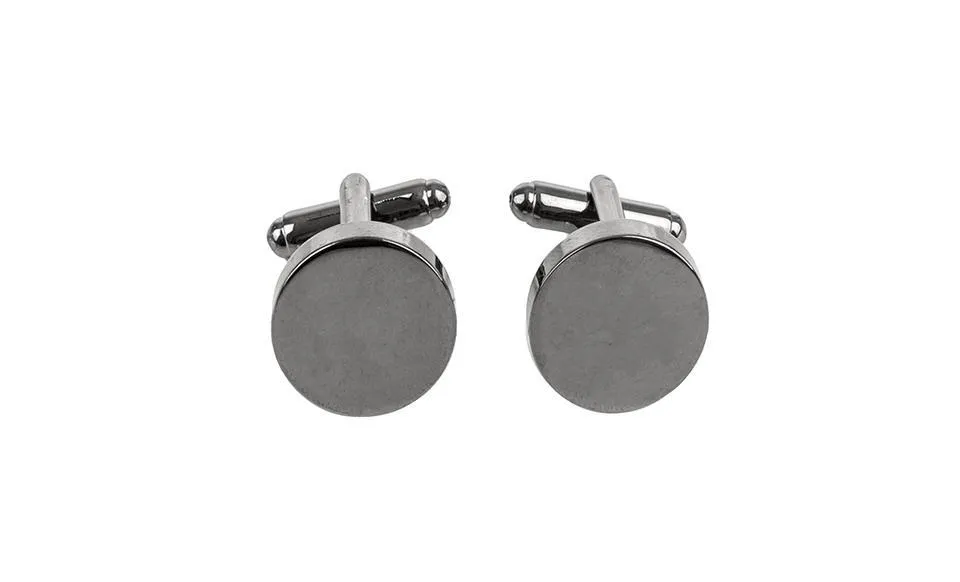 Personalized Round Gunmetal Cufflinks