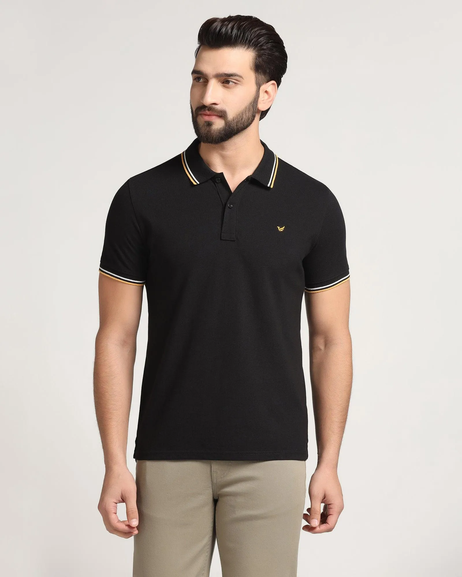 Polo Black Solid T-Shirt - Ollie