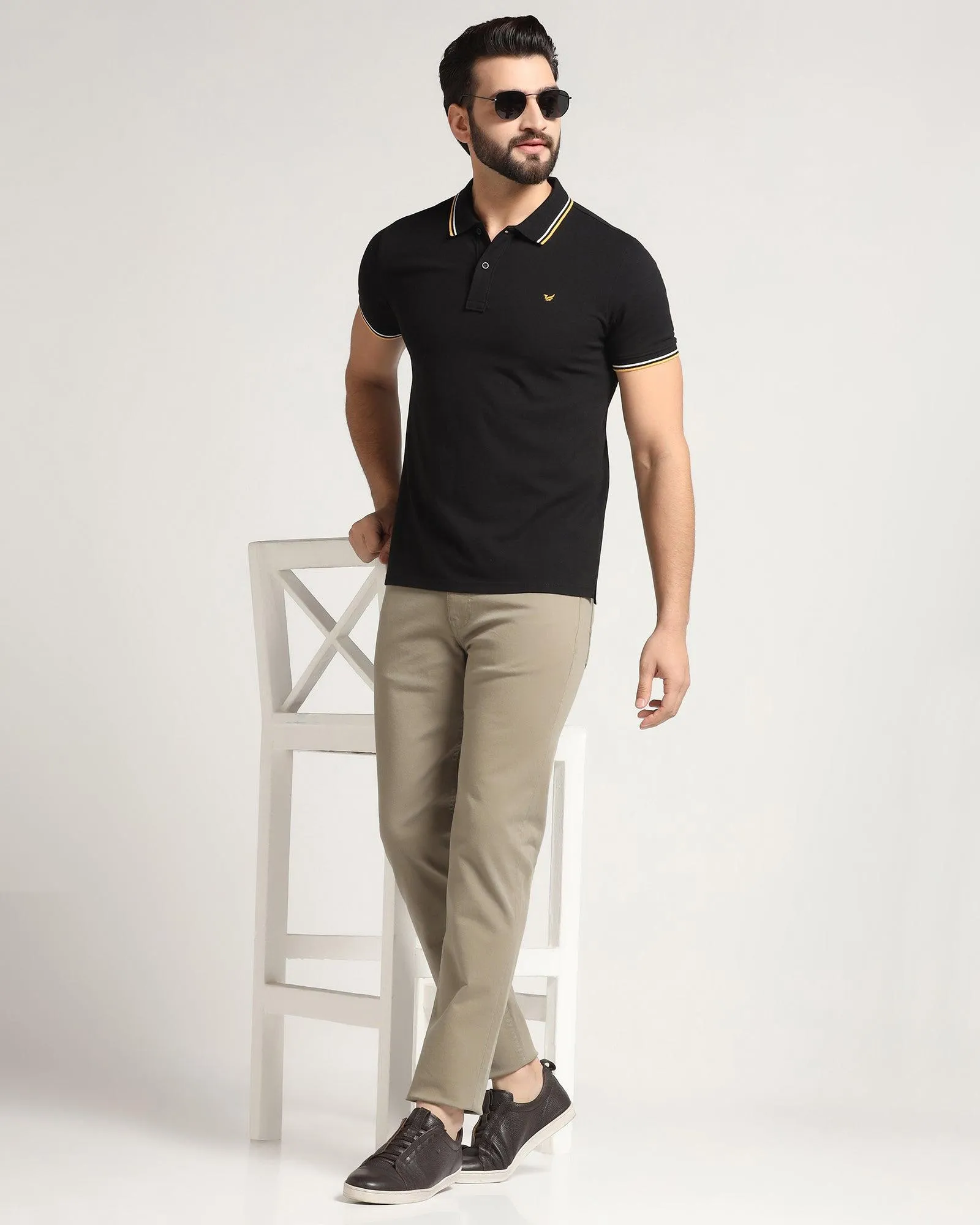 Polo Black Solid T-Shirt - Ollie