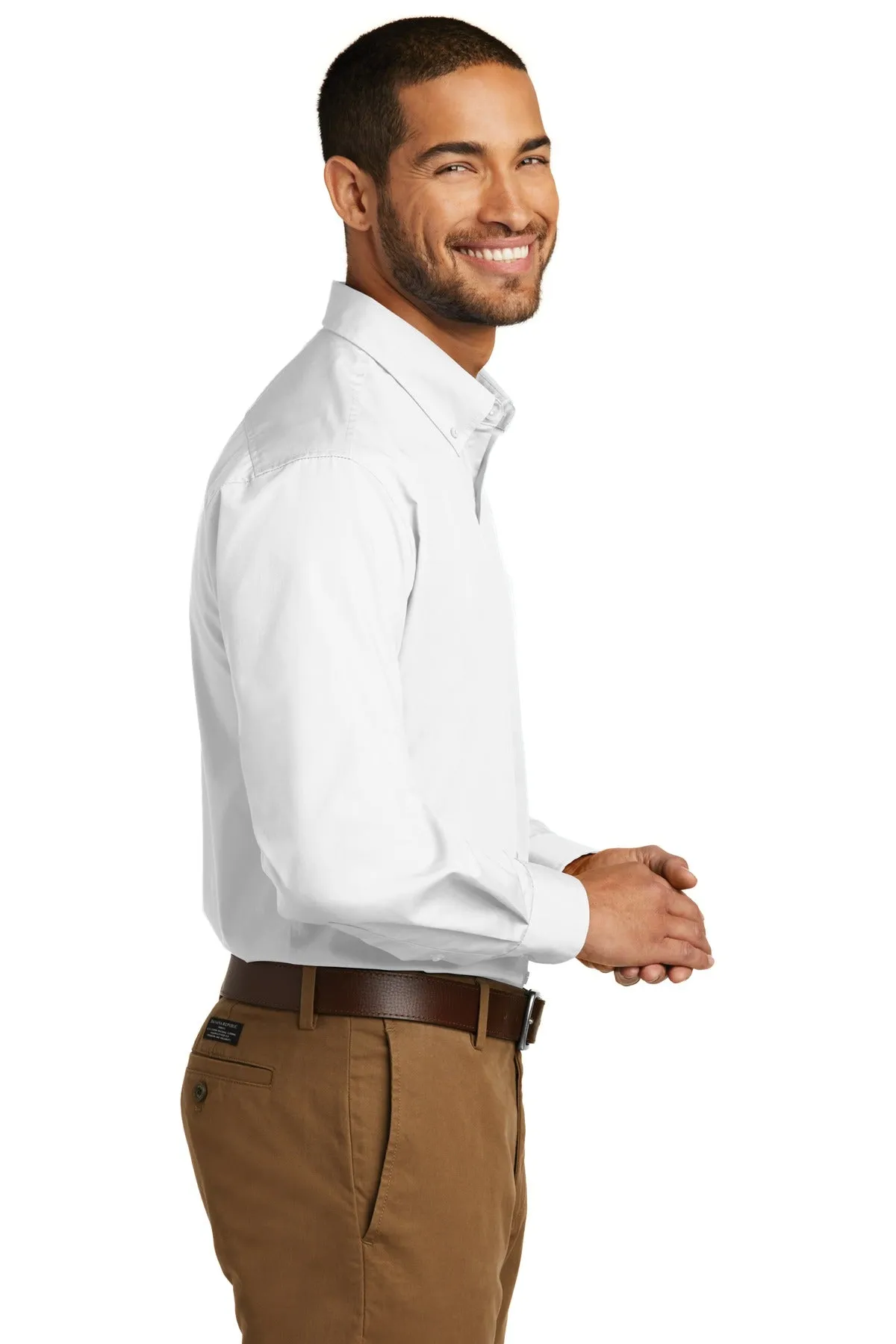 Port Authority Carefree Poplin Shirt, White [CR Powered by Epiroc]