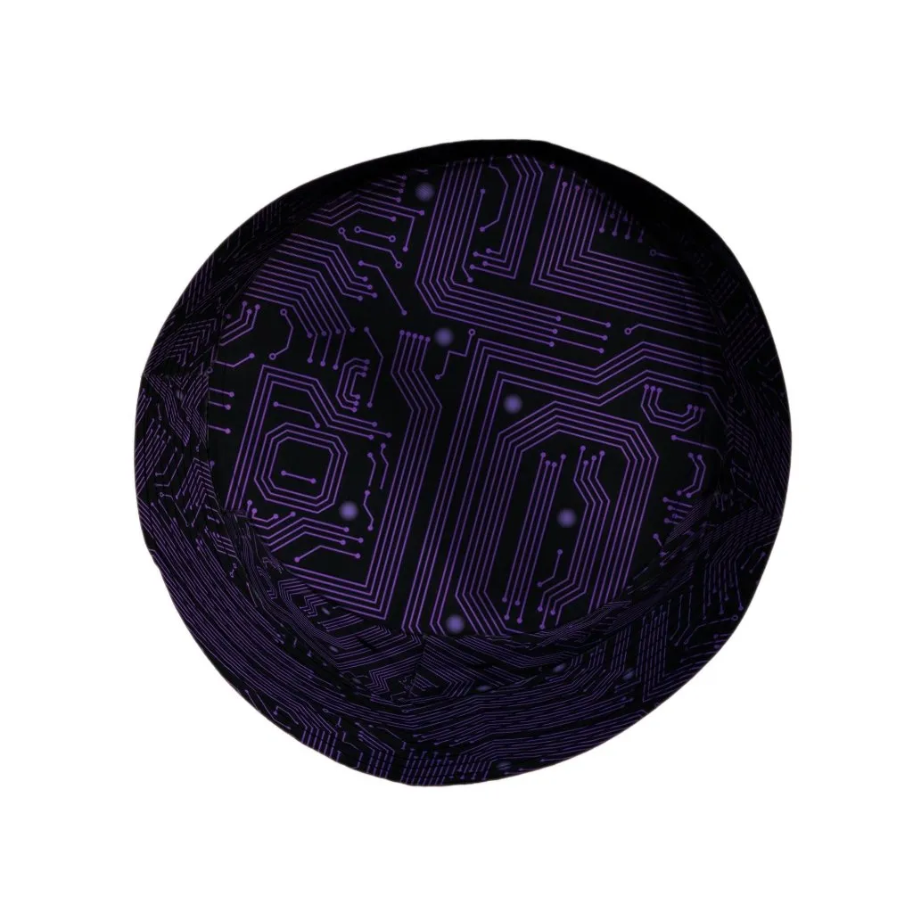 Purple Computer Circuit Board Bucket Hat