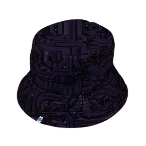 Purple Computer Circuit Board Bucket Hat