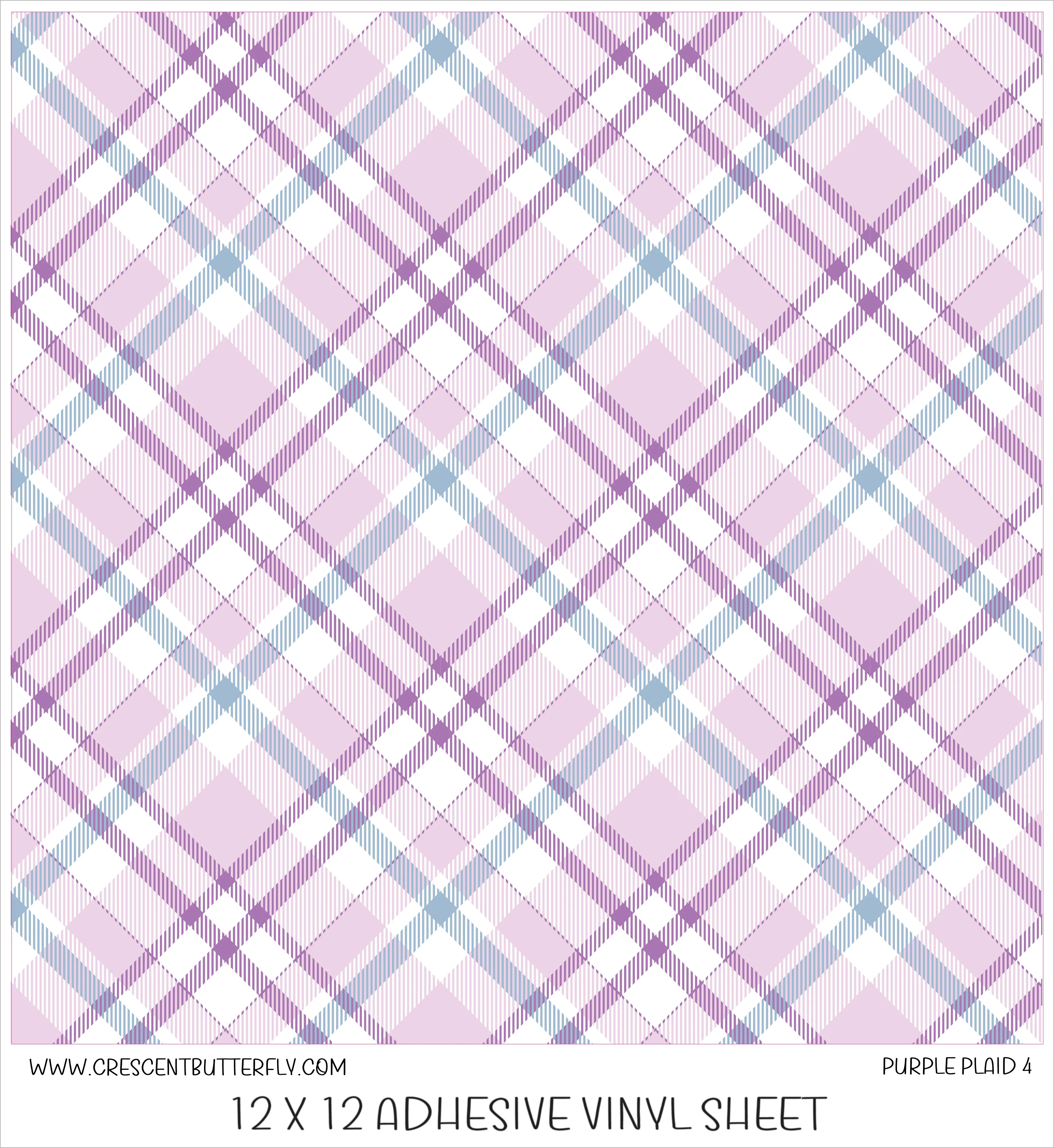 Purple Plaid 4 Printed Vinyl Sheet