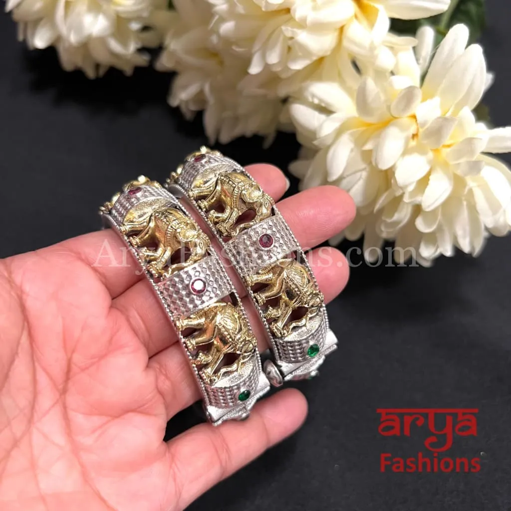 Rajasthani Dual Tone Openable Gokhru Kalbeliya Bangles