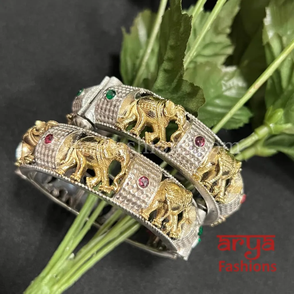 Rajasthani Dual Tone Openable Gokhru Kalbeliya Bangles