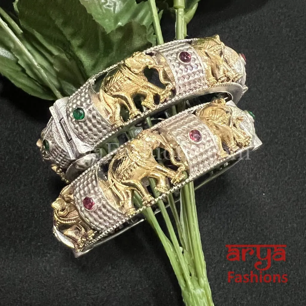 Rajasthani Dual Tone Openable Gokhru Kalbeliya Bangles