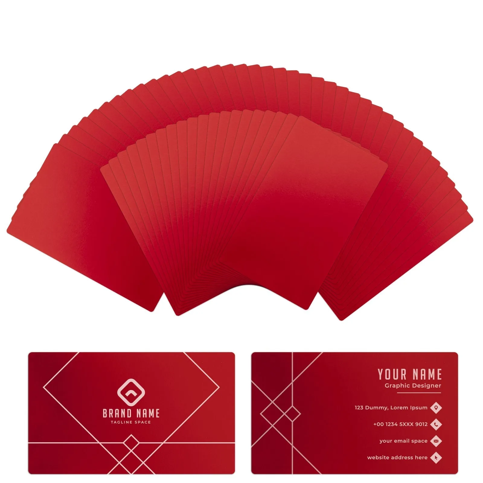 Red Metal Business Cards (60pcs)