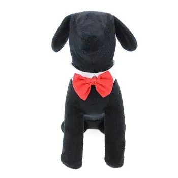 Red Satin Dog Bowtie Collar