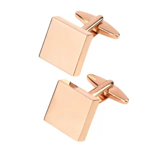 Rose Gold Square Engravable Cufflinks