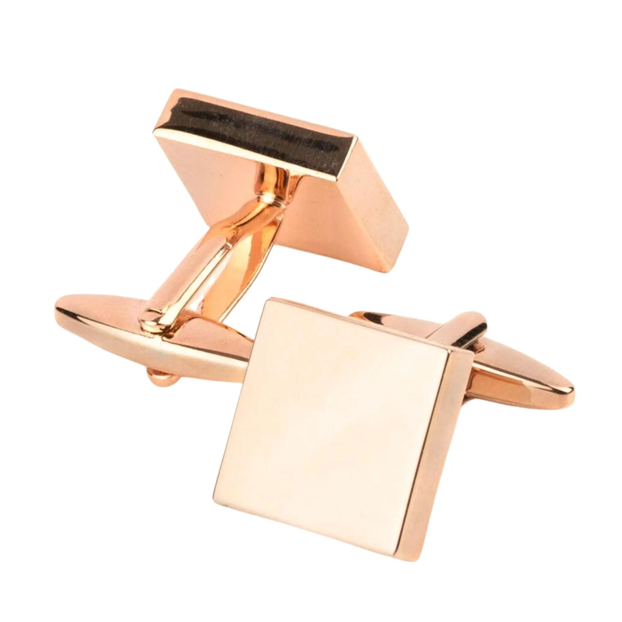 Rose Gold Square Engravable Cufflinks