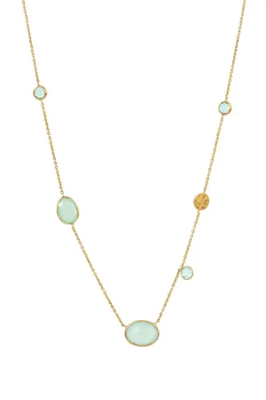 Saachi Blue Topaz & Aqua Chalcecedony Necklace