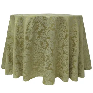 Sage 132" Round Miranda Damask Tablecloth