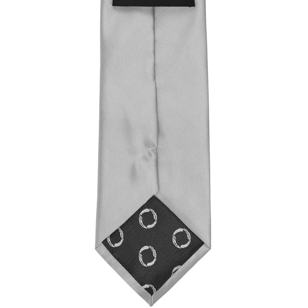 Silver Extra Long Solid Color Necktie