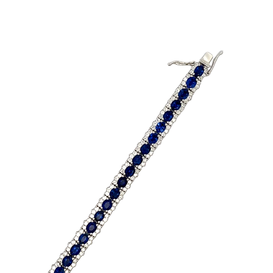 Simon G Jewelry  White Gold Sapphire & Diamond Tennis Braceelt